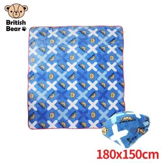 【British Bear 英國熊】雙面複合法蘭絨毯150x180cm TA-F503(附提袋)