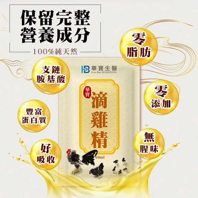 【華寶生醫】常溫滴雞精60mlx10入禮盒(100%純濃精華 × 全家健康首選)