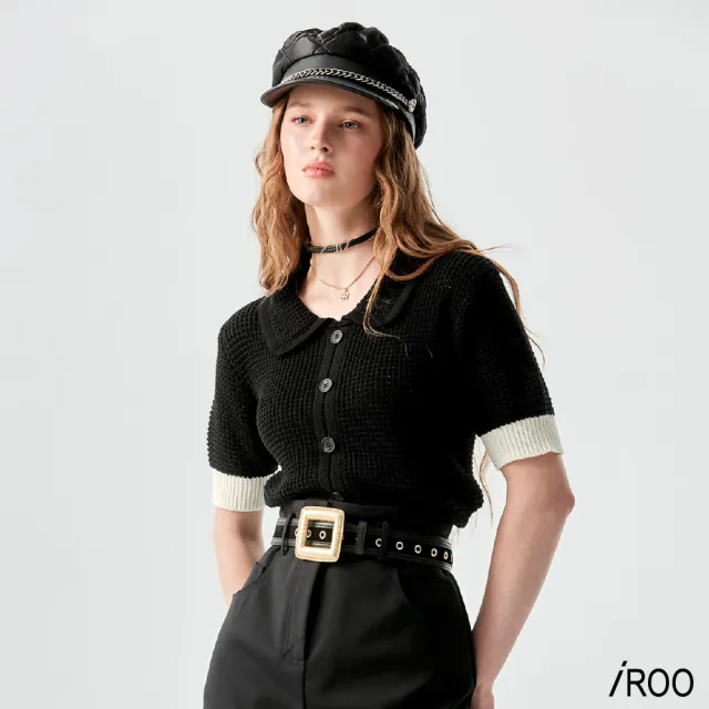 【iROO】偽外套針織上衣
