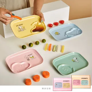 【SENSE LAB·好感製所】Snoopy史努比 好朋友陶瓷造型餐盤組-2入1組-兩款選(彩色禮盒)