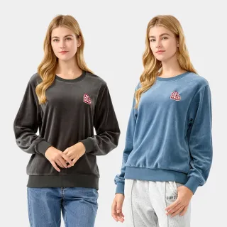 【Hang Ten】女裝-珊瑚絨愛心繡花大學T(多色選)