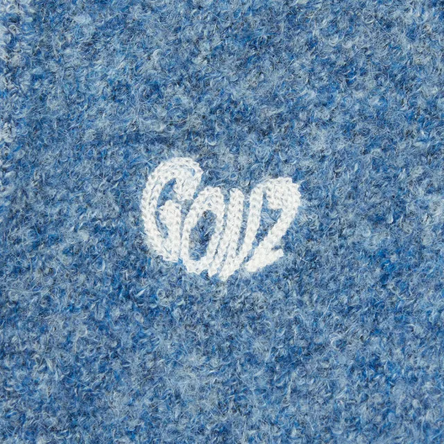 【Mark Gonzales】女裝 GONZ 短版拉鍊針織連帽外套-深藍色