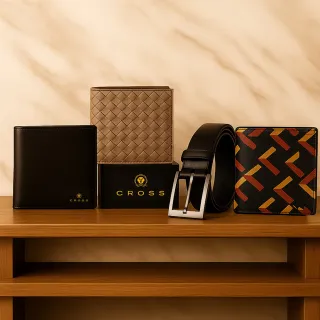 【CROSS】限量2折 頂級小牛皮皮革皮夾皮帶 全新專櫃展示品(送禮盒提袋 男夾 女夾)
