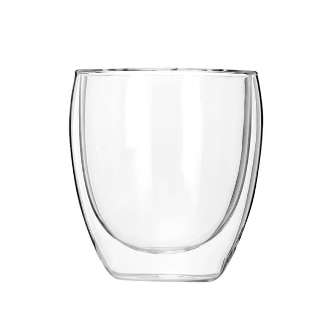 【精準科技】雙層玻璃杯250ml 馬克杯 透明杯 酒杯 茶杯 水杯 調酒杯/2入組(550-DG250)