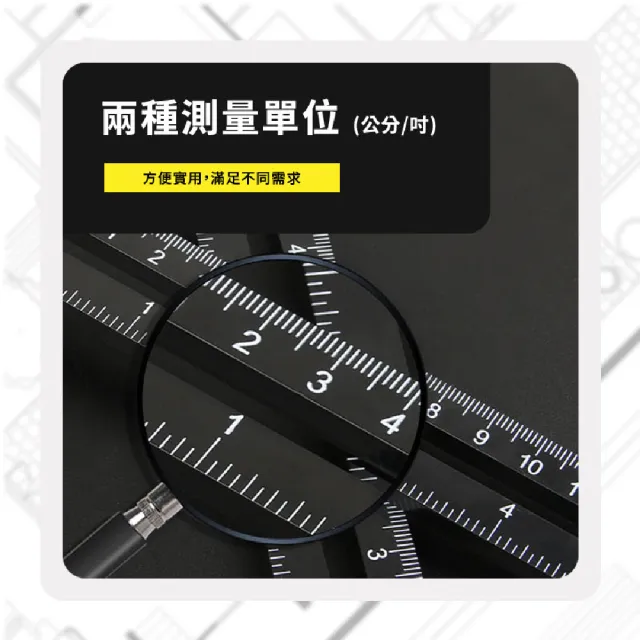 【精準科技】多功能折疊尺 活動四折尺 量角器 多角度尺 繪圖尺 刻度尺 塑膠尺 四邊活動尺(550-FFRB)