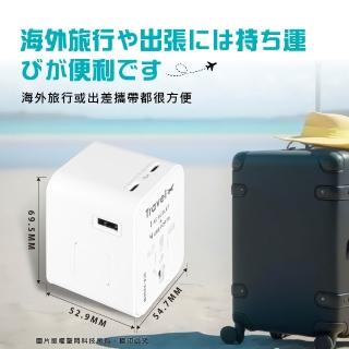 【Dr.AV 聖岡科技】☆全球通萬國旅行用轉接插頭 雙A+雙C 4孔USB 黑/白雙色UTA-2336(UTA-2336)