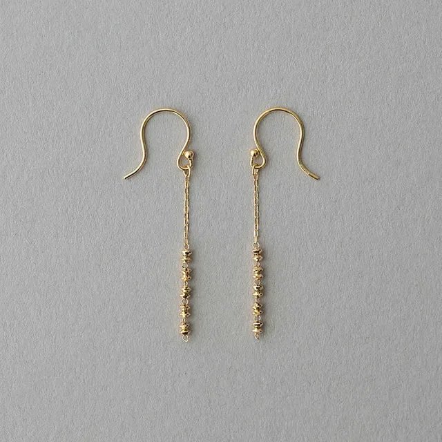 【ete】K18YG e_Grain 經典轉珠耳環(金色)
