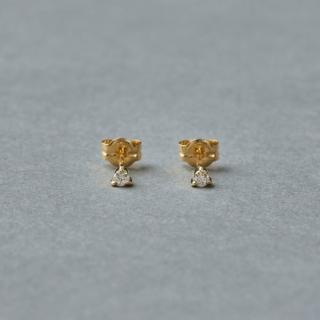 【ete】K10YG 輕奢閃耀鑽石耳環 M(金色)