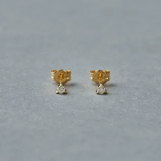 【ete】K10YG 輕奢閃耀鑽石耳環 M(金色)