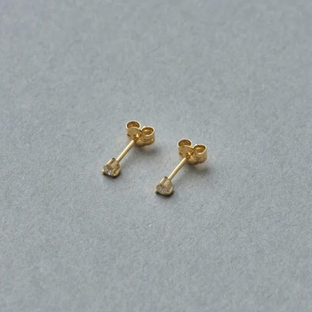 【ete】K10YG 輕奢閃耀鑽石耳環 M(金色)