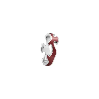 【Georg Jensen 官方旗艦店】FUSION 中間戒指 紅色(18K白金 紅色高精密陶瓷)