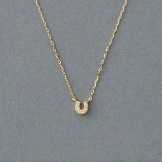 【ete】K10YG MINI馬蹄鑽石項鍊(金色)