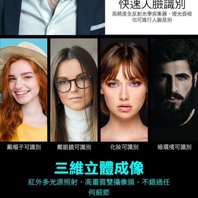 【精準科技】人臉/指紋/密碼考勤機 辦公室打卡機 指紋打卡機 臉部辨識打卡機(MET-FPCM7005工仔人)