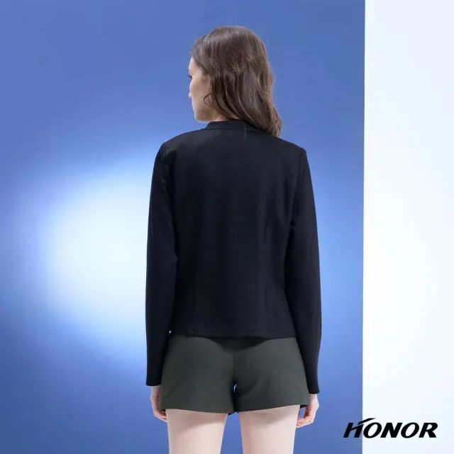 【HONOR 山形屋】出清品 休閒品牌點鑽三角拉鍊外套-黑/綠(限定出清)