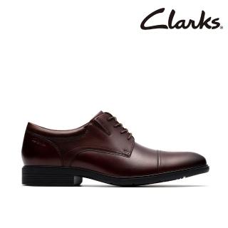 【Clarks】男鞋 Steadwell Cap 寬楦橫飾紳士鞋 皮鞋(CLM84677D)