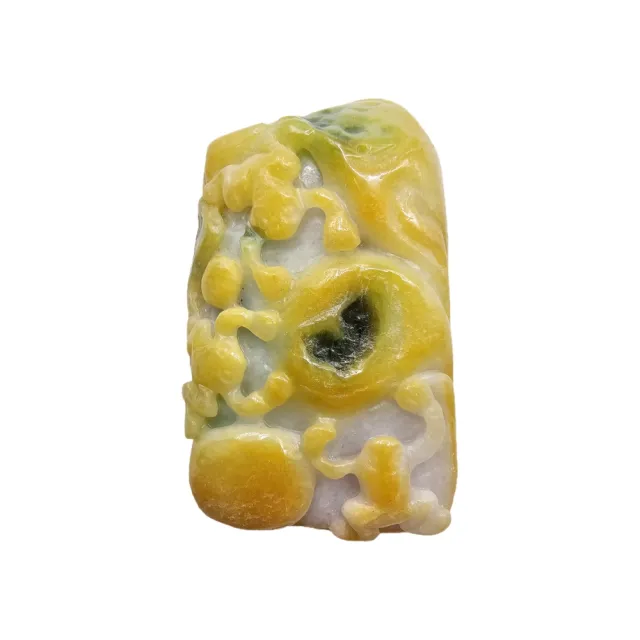 【藏古祥館】黃加綠蓮花 SX07(宗教開運 翡翠)
