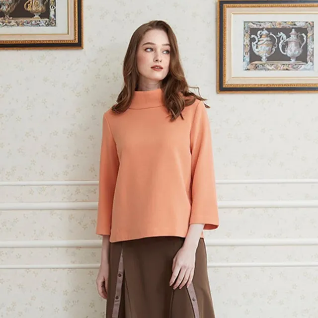 【ICHE 衣哲】Cop.Copine 法國原裝進口立領挺料澎袖上衣