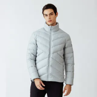 【Hilltop 山頂鳥】超潑水石墨烯蓄熱羽絨短大衣外套 可銜接GORE-TEX外件 男款 淺灰｜PF22XM32ECK1