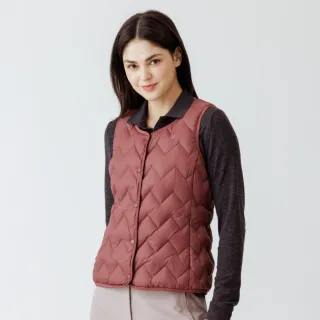 【Hilltop 山頂鳥】雙面穿超潑水石墨烯蓄熱羽絨內背心 女款 玫瑰棕/黑｜PF25XFH9ECHA