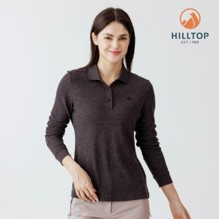 【Hilltop 山頂鳥】保暖長袖POLO衫 女款 灰黑｜PS15XF40ECA0