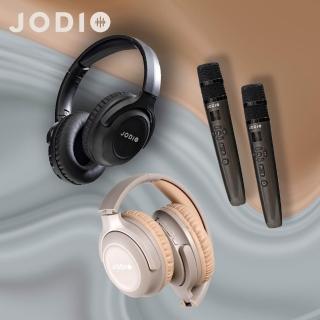 【J-POWER 傑強】JODIO 藍芽行動KTV耳機 酷黑色/奶茶色 雙入組(無線麥克風 K歌 耳罩 行動KTV 卡拉OK 戶外)