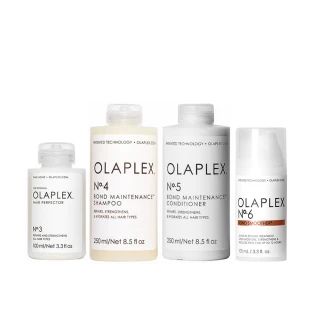 【OLAPLEX 歐啦】洗潤護全明星組(3號洗前修護素100ml+4號洗髮乳250ml+5號護髮素250ml+6號抗躁護髮乳100ml)