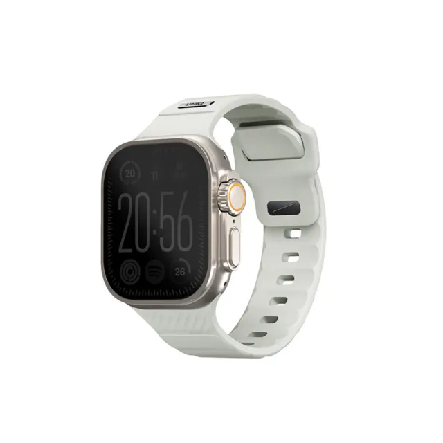 【UNIQ】Apple Watch Stride SE 防水FKM橡膠不鏽鋼高質感錶帶 白色夜光(S11- 1代、Ultra 1-3代、SE1-3代)