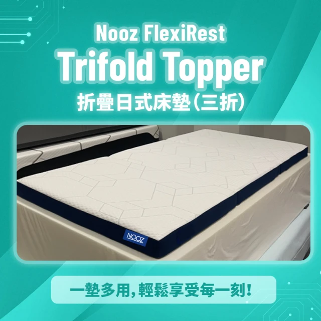 【Lunio】Nooz FlexiRest Trifold Topper 折疊日式床墊(（三折）)