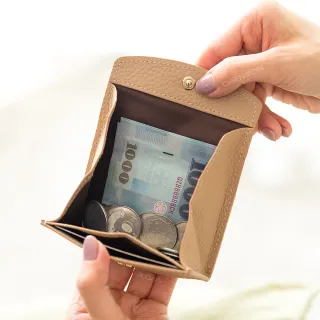 【CHENSON】交換禮物 真皮 2卡 一手握極小容量零錢包 適合電子支付族群(W25248)