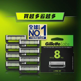【Gillette 吉列】Labs 極光系列刮鬍刀頭-8刀頭