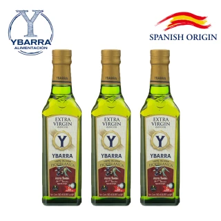 【YBARRA 益百萊】100%特級冷壓初榨橄欖油 單一品種HOJIBLANCA(500mlx3瓶 玻璃瓶裝)