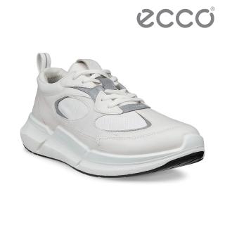 【ecco】BIOM 2.2 W 健步都會織物皮革休閒運動鞋 女鞋(冰白色 83090351449)