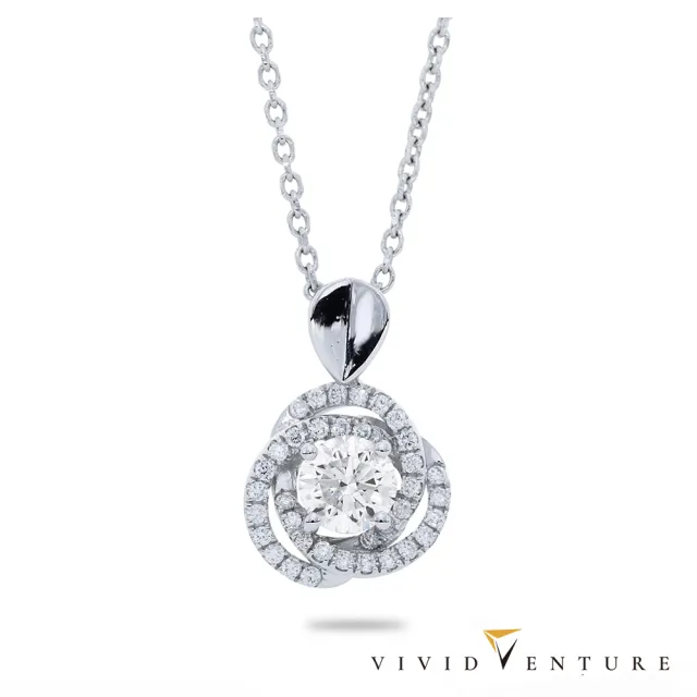 【Vividventure 亞帝芬奇】GIA 50分 FSI2 3VG 八心八箭 天然鑽石 真鑽 項鍊 環繞(14K金台+14K金鍊)