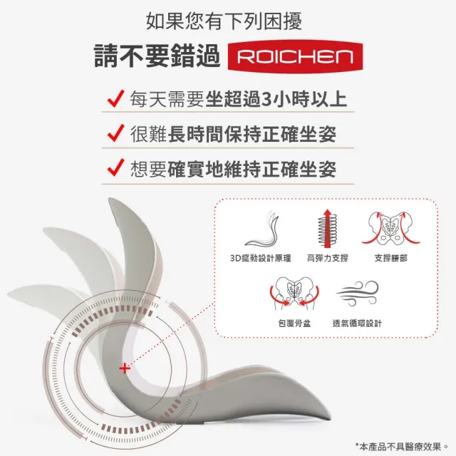 【Roichen】韓國 減壓舒適正脊坐墊/護脊椅墊/護腰靠墊 3入組親子組(2成人 1兒童 護腰 美姿)