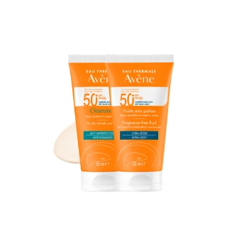 【Avene 雅漾官方直營】買一送一★抗藍光超能無香/控油防曬50ml(SPF50+/海洋友善)(防曬/防曬乳)