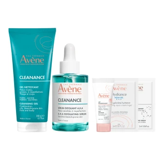 【Avene 雅漾官方直營】控油清爽煥膚組(抗痘毛孔緊緻精華液+洗面乳)