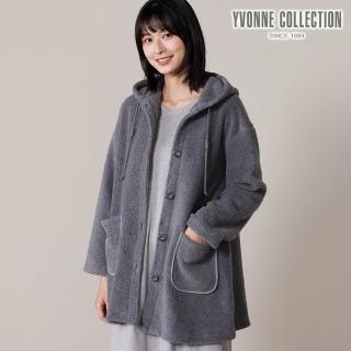 【YVONNE 以旺傢飾】搖粒絨連帽外套-岩石灰