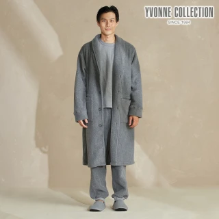 【YVONNE 以旺傢飾】搖粒絨長外套-岩石灰