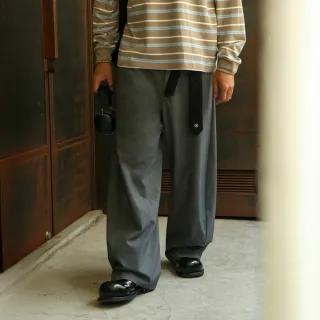 【plain-me】男女款 OOPLM 西料EASY闊腿褲 OPM3805-252(褲子 寬褲 休閒褲 長褲 男女褲 落地褲)
