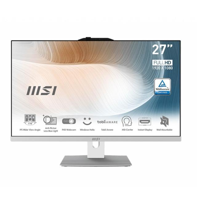 【MSI 微星】27型Core7十核液晶特仕電腦(Modern AM272P 1M-857TW-SP3/Core 7 150U/16G/1TB+1TB/W11P)