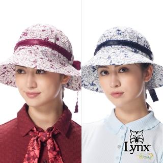 【Lynx Golf】女款滿版花紋設計緞帶綁繩可調式漁夫帽(二色)