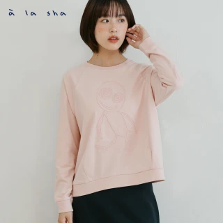 【a la sha】阿財立體繡花長袖上衣