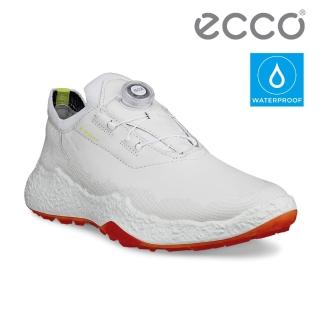 【ecco】GOLF BIOM H5 W 健步套入式旋鈕鞋帶防水高爾夫球鞋 女鞋(白色 11501301007)