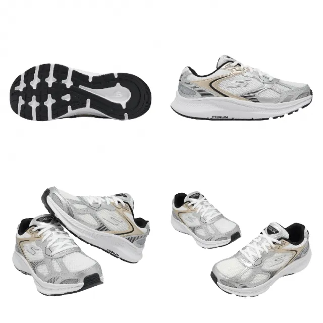 【SKECHERS】慢跑鞋 Go Run Consistent 2.0-Volt 寬楦 女鞋 白 銀 緩衝 回彈 運動鞋(128633-WWSBK)