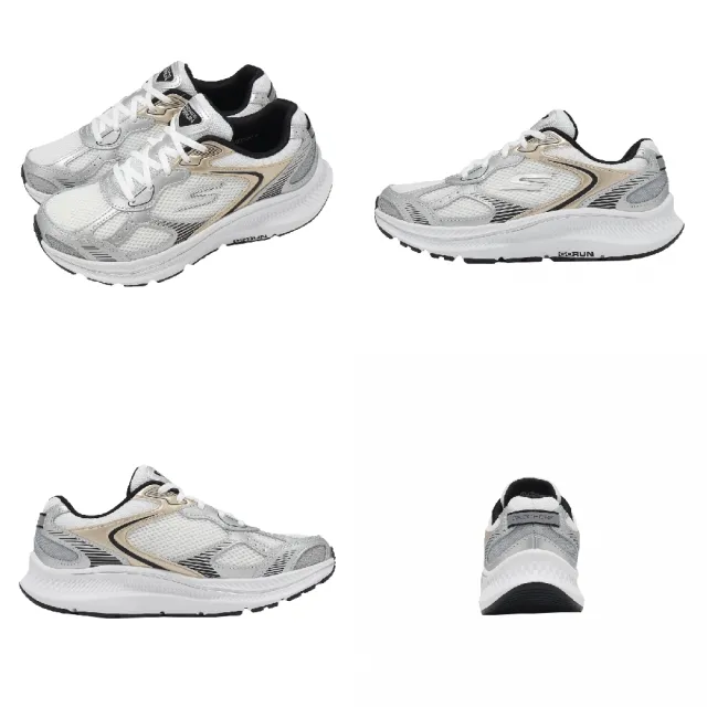 【SKECHERS】慢跑鞋 Go Run Consistent 2.0-Volt 寬楦 女鞋 白 銀 緩衝 回彈 運動鞋(128633-WWSBK)