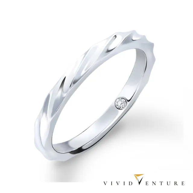 【Vividventure 亞帝芬奇】1分 天然鑽石 真鑽 中性款 線戒 戒指 多色選 藏鑽(14K金台)