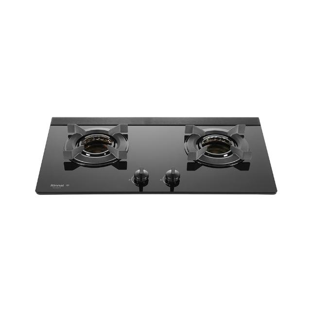 【林內】檯面式內焰LED藍光旋鈕連動功能玻璃雙口爐(RB-N2681GB基本安裝原廠保固)