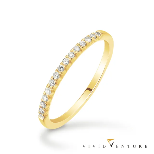 【Vividventure 亞帝芬奇】10分 天然鑽石 真鑽 戒指 線戒 完美(14K金台)