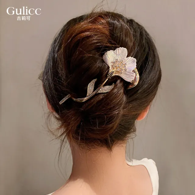 【Gulicc 古莉可】髮夾 閃鑽輕奢 扭扭夾(7夕情人節 生日 髮飾 頭飾 鯊魚夾 抓夾 禮物)