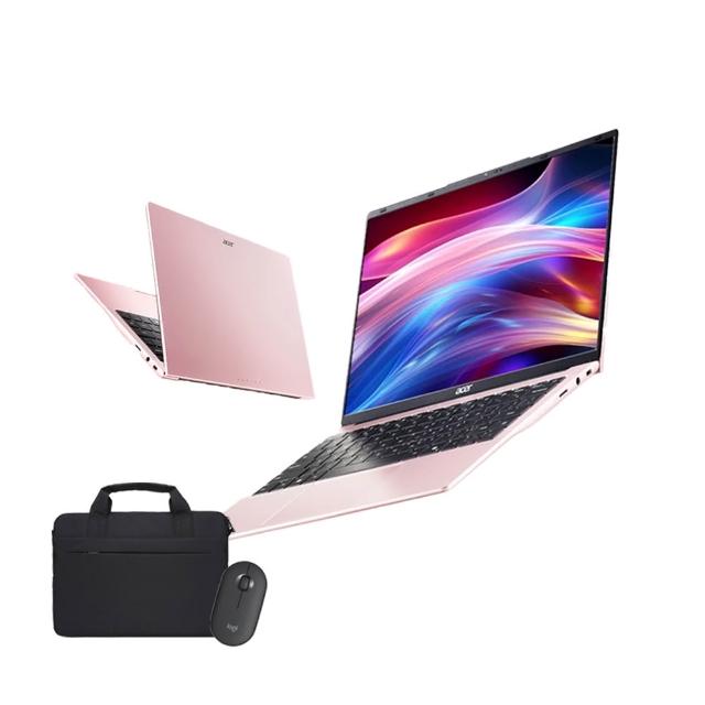 【Acer 宏碁】包鼠組★14吋四核心8G 輕薄效能筆電-粉(Aspire Lite/AL14-32P-C4QB/N150/8G/256G/W11)